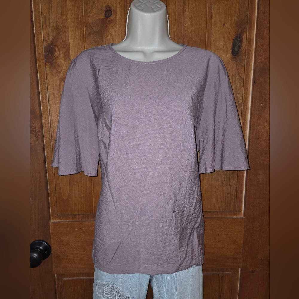 a new day Women's Lavender Short Sleeve Top